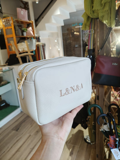 Bolso Nora en piel 2 cremalleras (PERSONALIZACIÓN GRATUITA)
