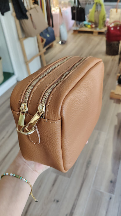 Bolso Nora en piel 2 cremalleras (PERSONALIZACIÓN GRATUITA)