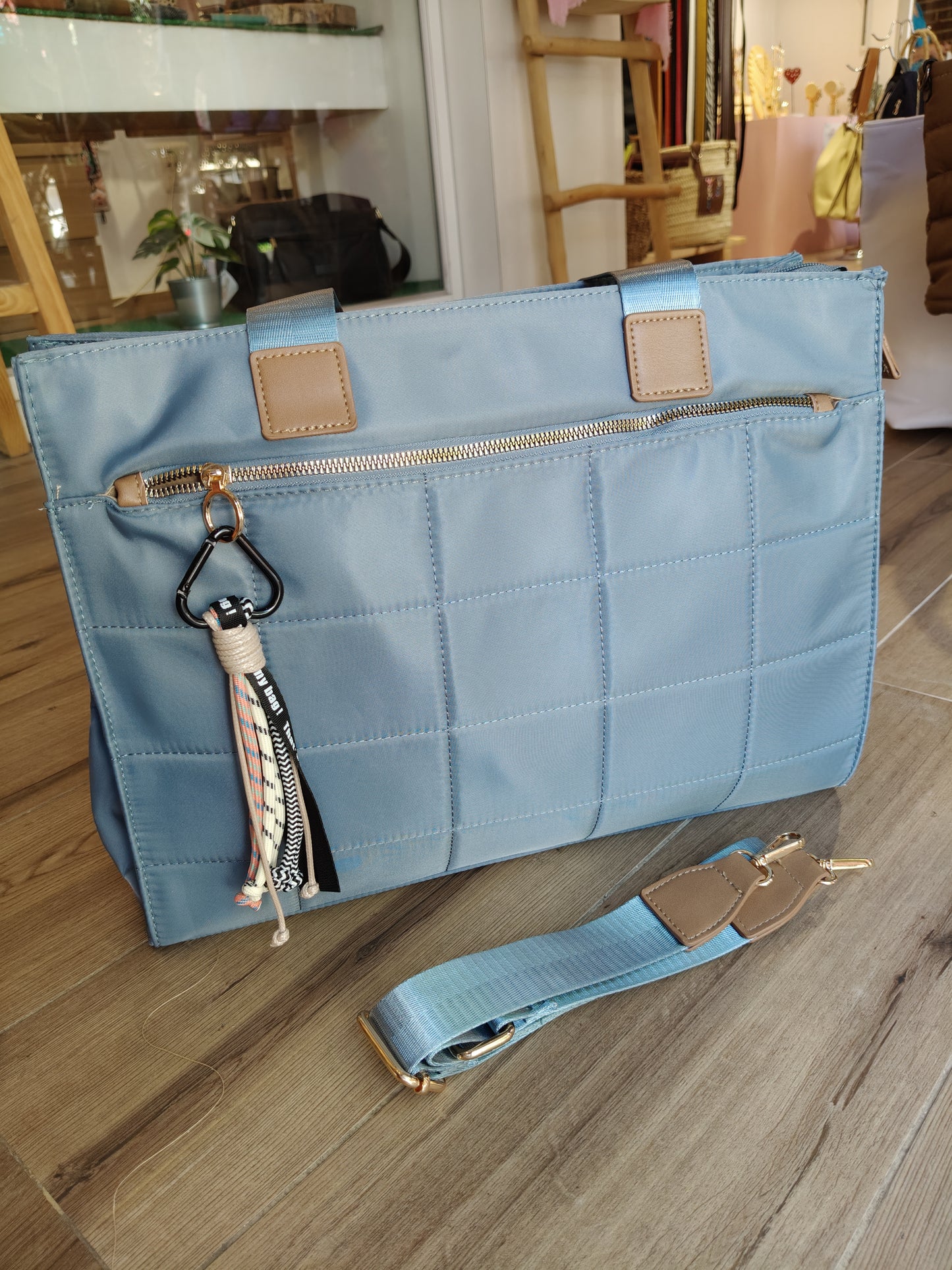 Bolso Pau con asa corta y larga en nailon (PERSONALIZACIÓN GRATUITA)