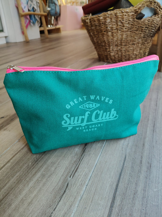Neceser verde fucsia Surf Club