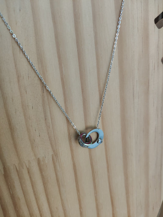 Collar acero círculos piedras