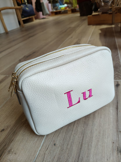 Bolso Nora en piel 2 cremalleras (PERSONALIZACIÓN GRATUITA)